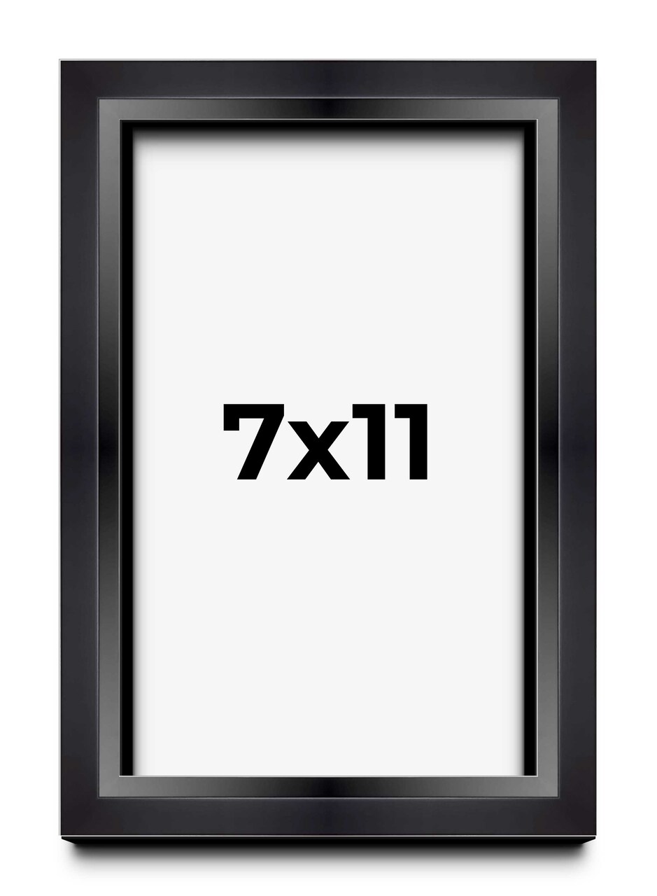 7x11 Minimalist Shadow Box Black Picture Frame - UV Acrylic, Backing, Hanging Hardware